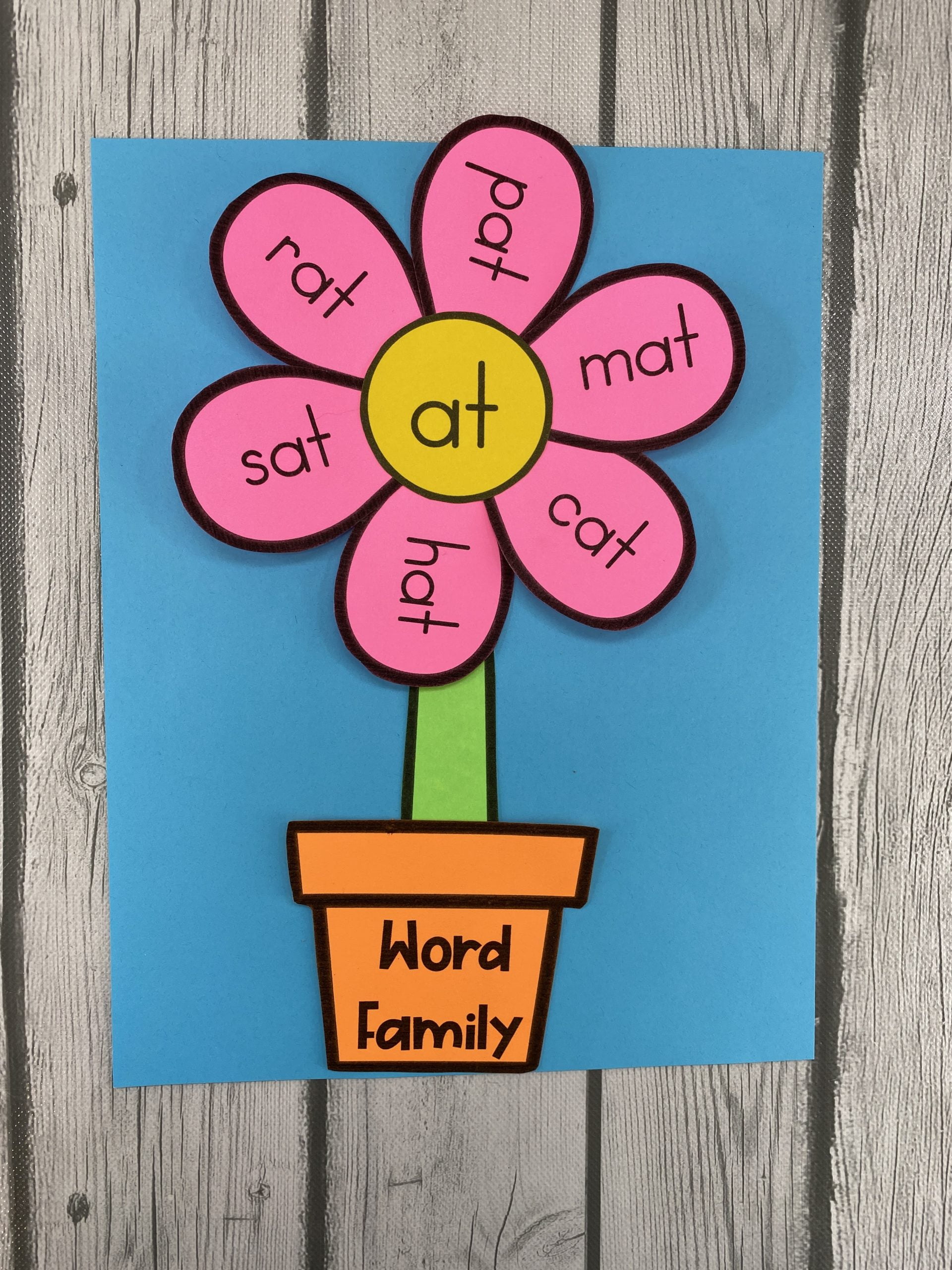 CVC Word Family Flowers Craft for Spring