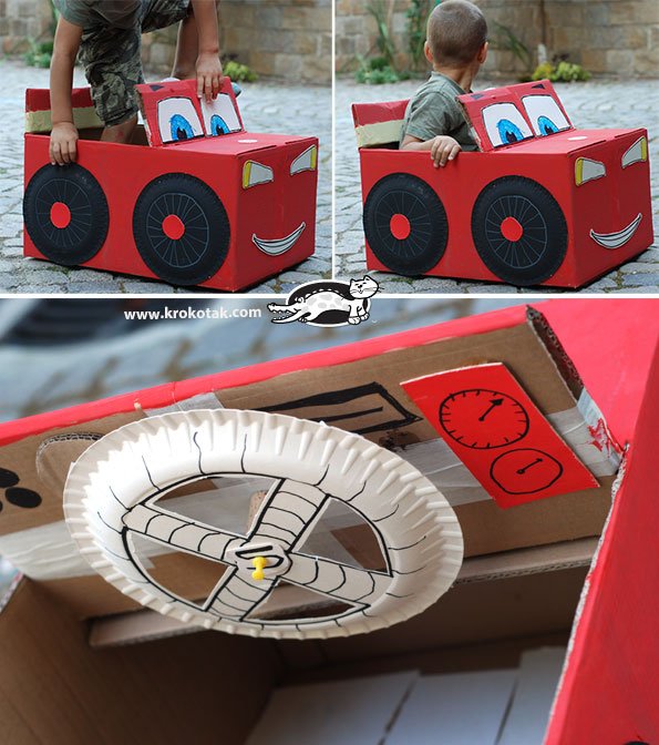 DIY Cardboard Box Car