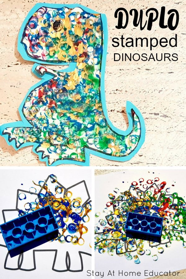Stamped Dinosaur Art