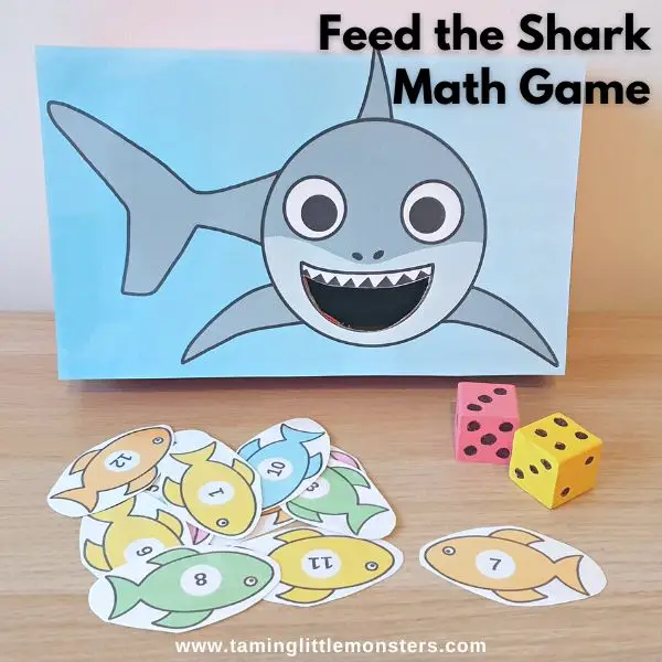 Feed the Shark Math Game for Preschool