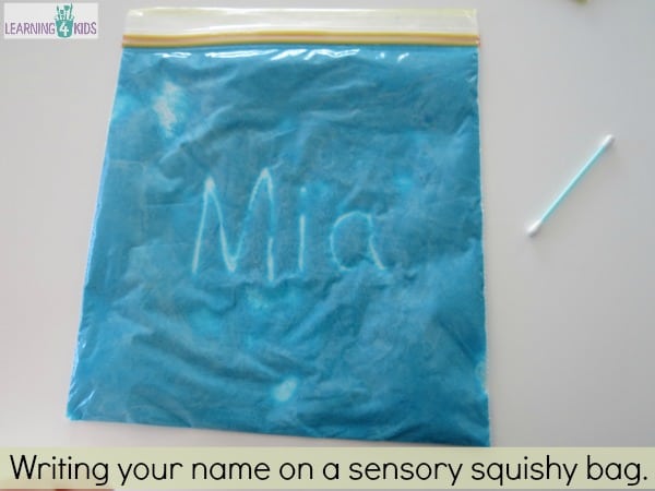 Pre-Writing Activities with Squishy Bags