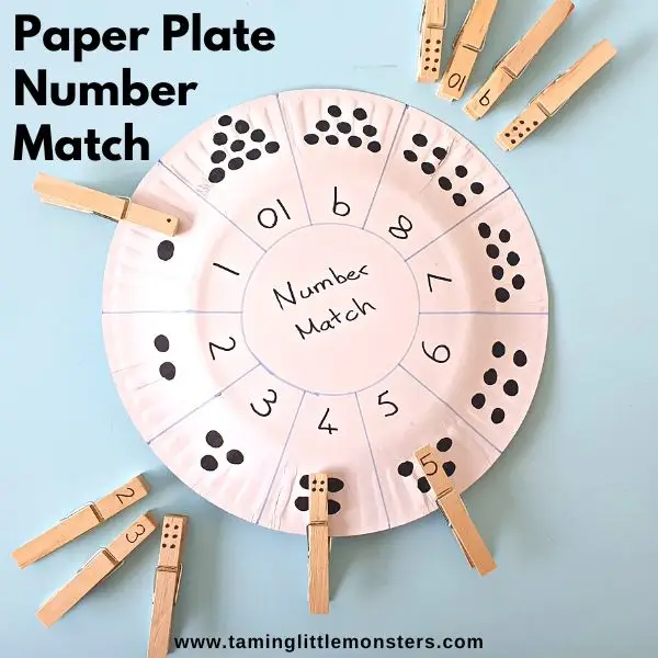 Paper Plate Number Match Activity
