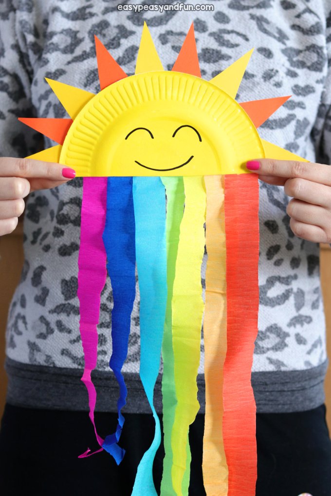 Paper Plate Sun and Rainbow Craft