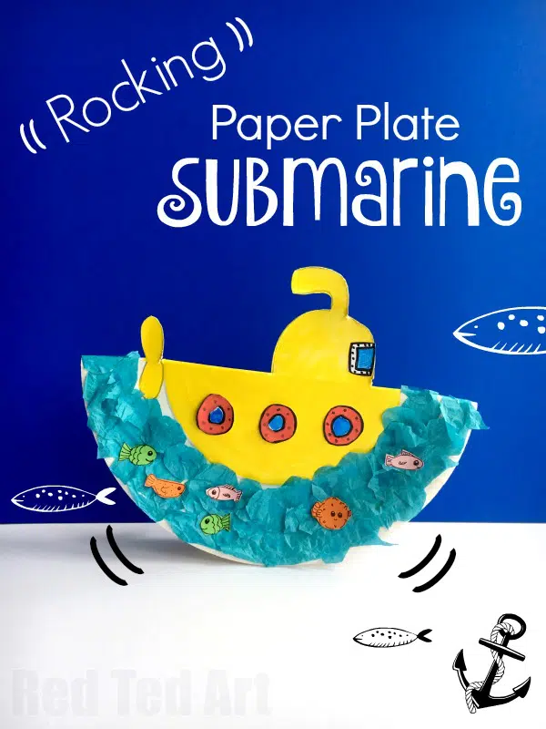 Rocking Paper Plate Submarine Craft for Preschoolers