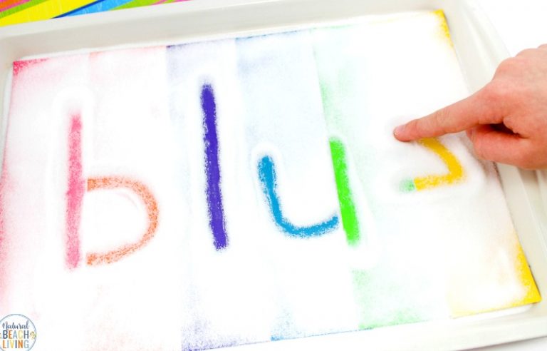 Rainbow Salt Tray Sensory Writing Activity