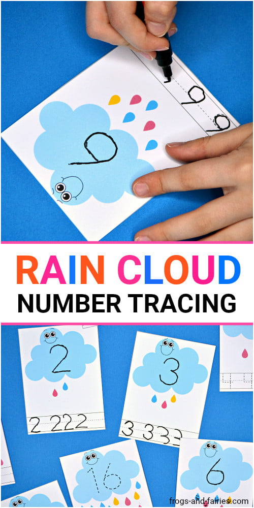 Rain Cloud Number Tracing Cards