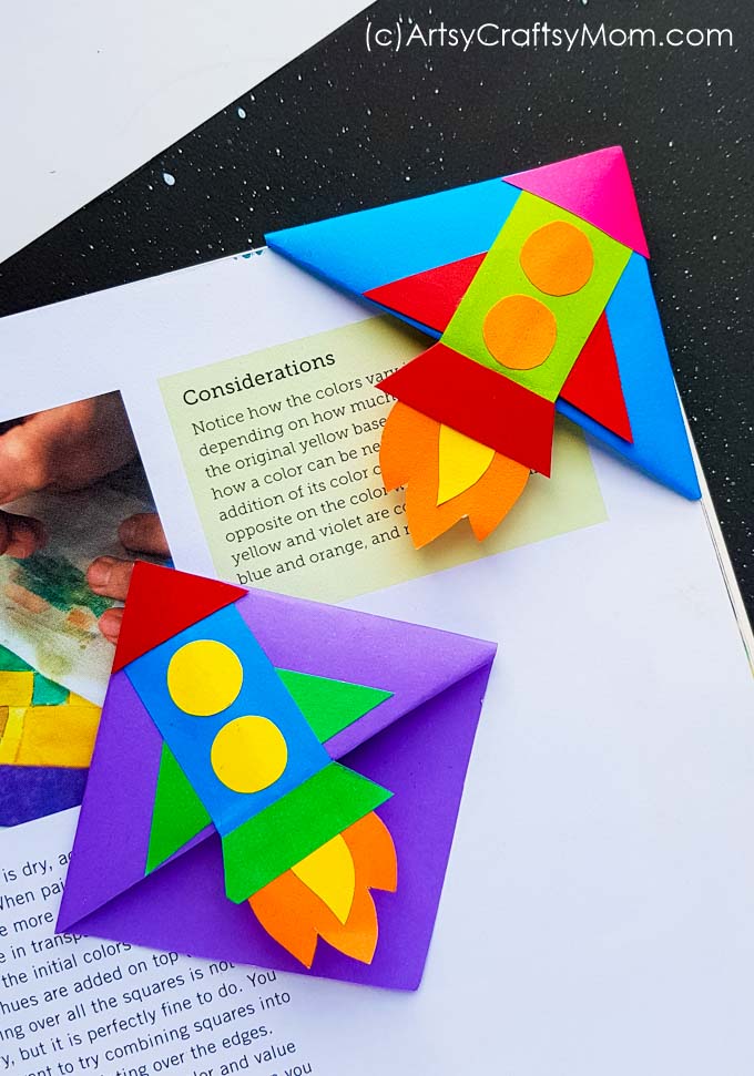 DIY Rocket Corner Bookmark