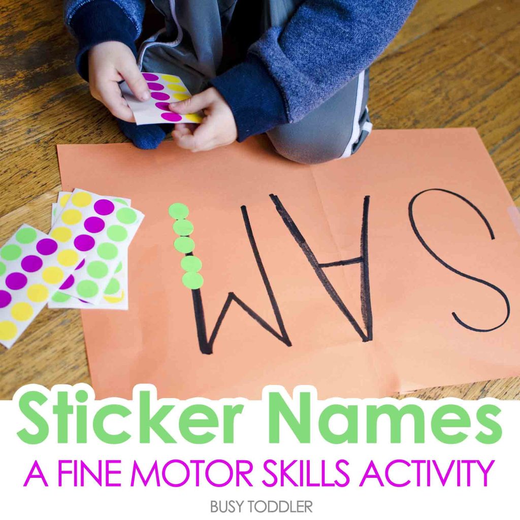 Sticker Names Toddler Activity