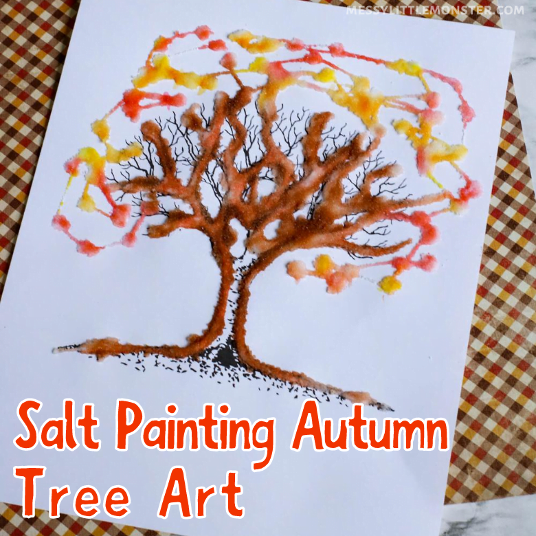 Kandinsky Tree Salt Painting Autumn Tree Art