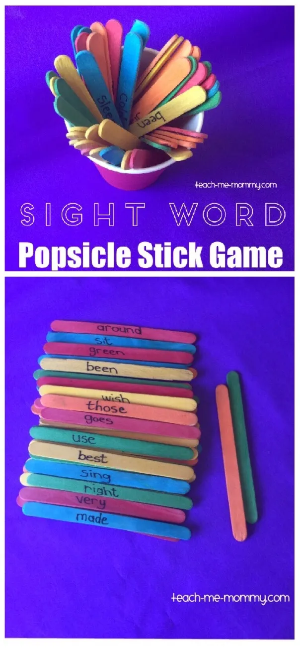 Sight Word Popsicle Stick Game