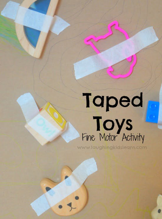 Taped Toys Fine Motor Activity