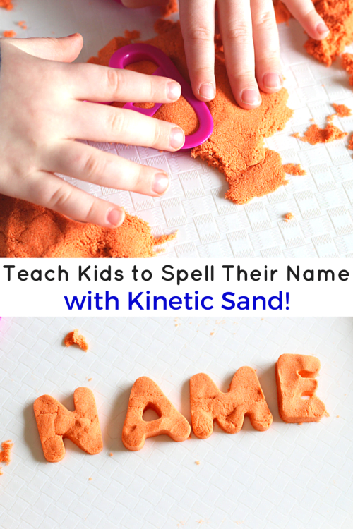 Teach Kids to Spell Their Name with Kinetic Sand
