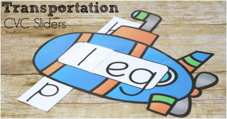 Transportation CVC Sliders for Learning to Read Fun