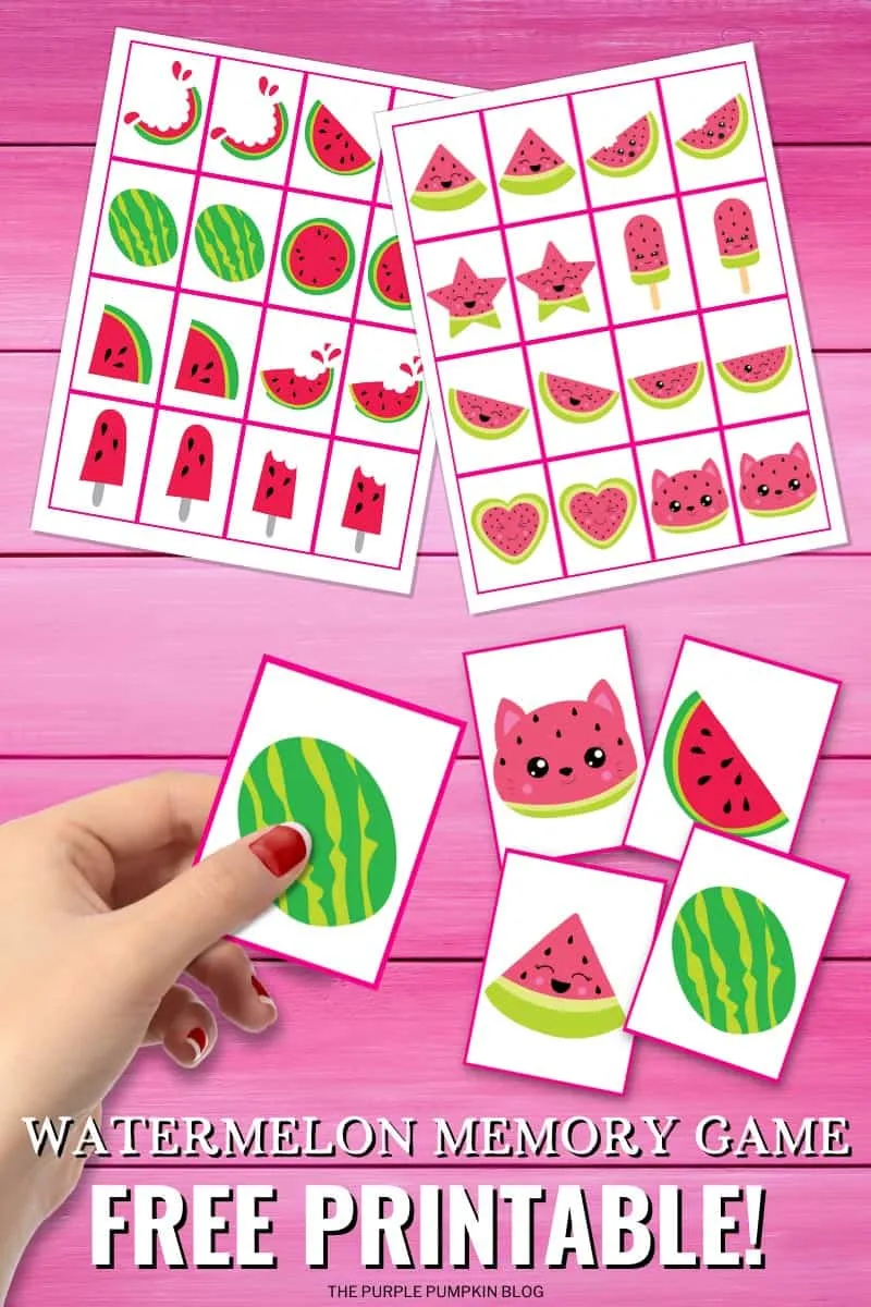 Watermelon Memory Game Cards