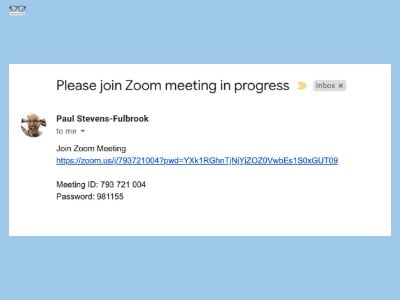 Zoom Invite email