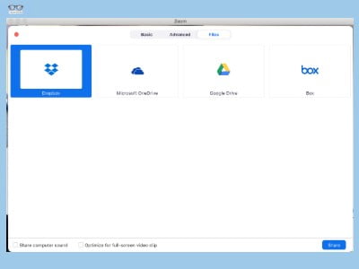 Zoom file sharing options