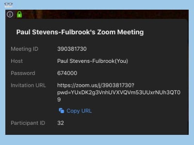 Zoom meeting information