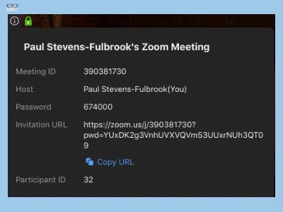 Zoom meeting information
