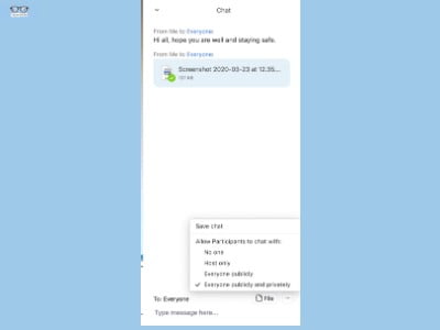 Zoom text chat