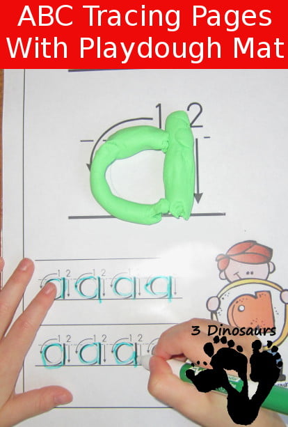 ABC Lowercase Tracing Pages with Playdough Mats