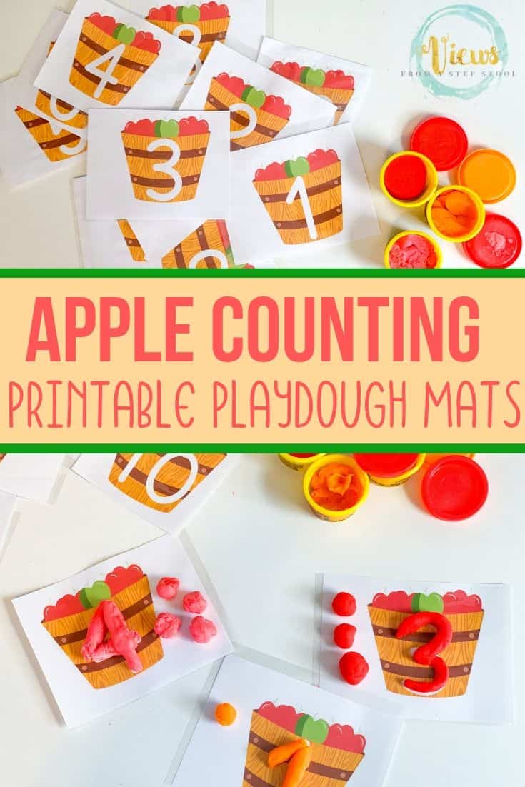 Apple Counting Playdough Mats