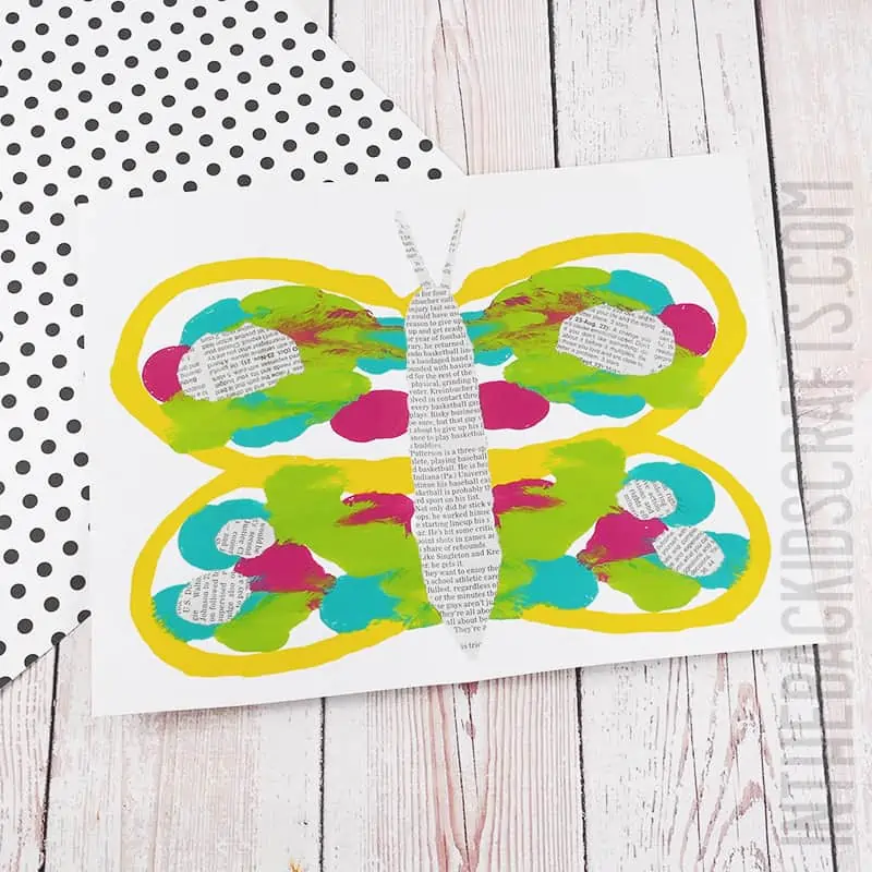 Butterfly Craft with Recycled Newspaper