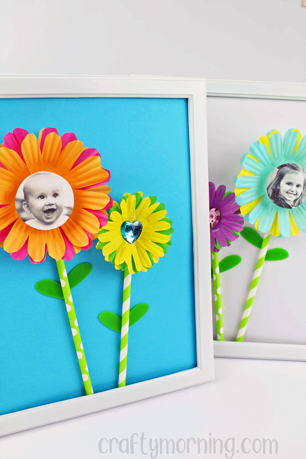 Cupcake Liner Photo Flower Frames