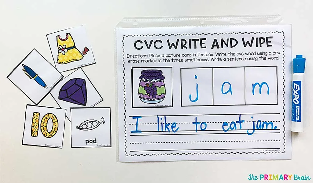Write and Wipe CVC Word