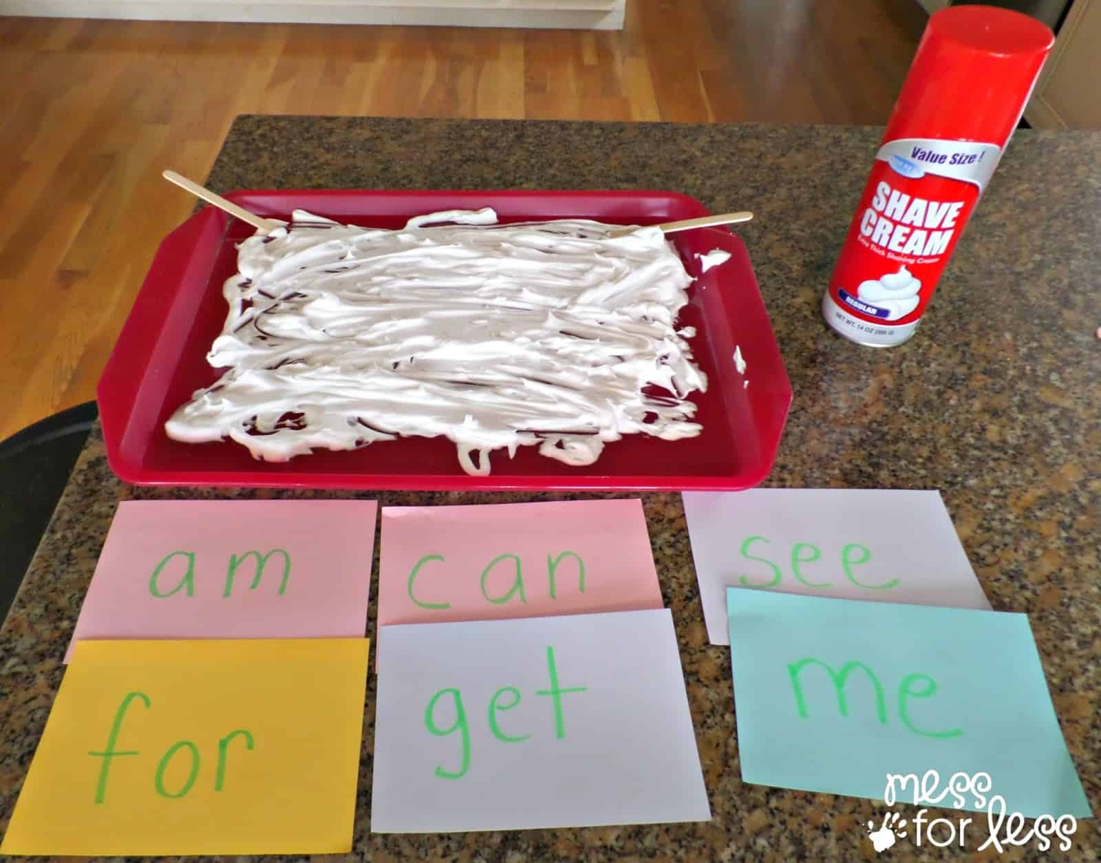 Handwriting Practice with Shaving Cream