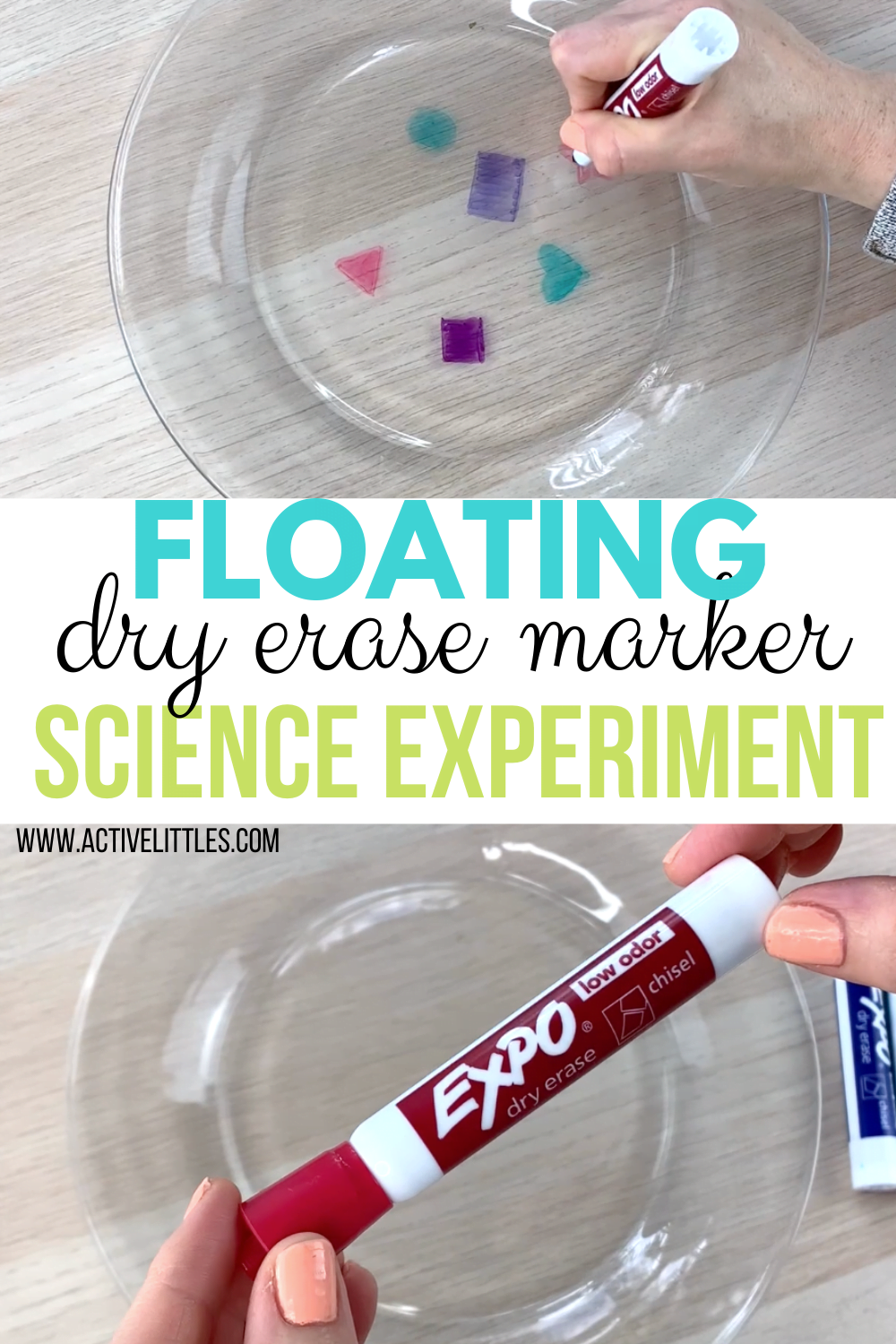 Floating Dry Erase Rainbow and Shapes Experiment  