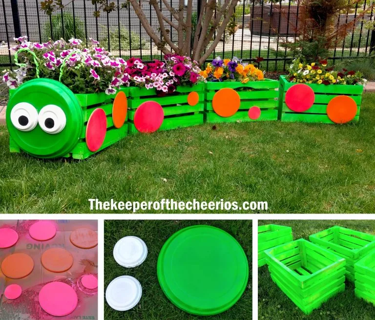 Caterpillar Wood Crate Planter