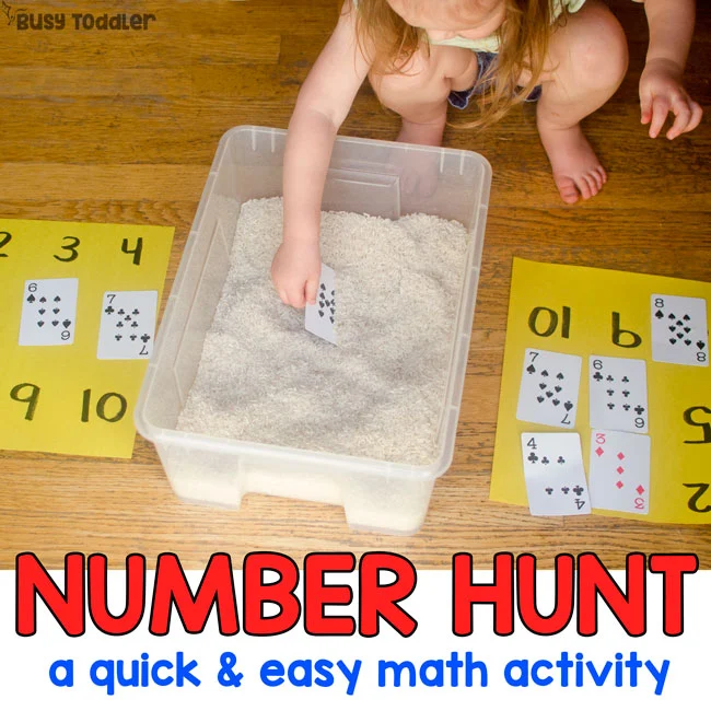 Number Hunt Math Sensory Bin
