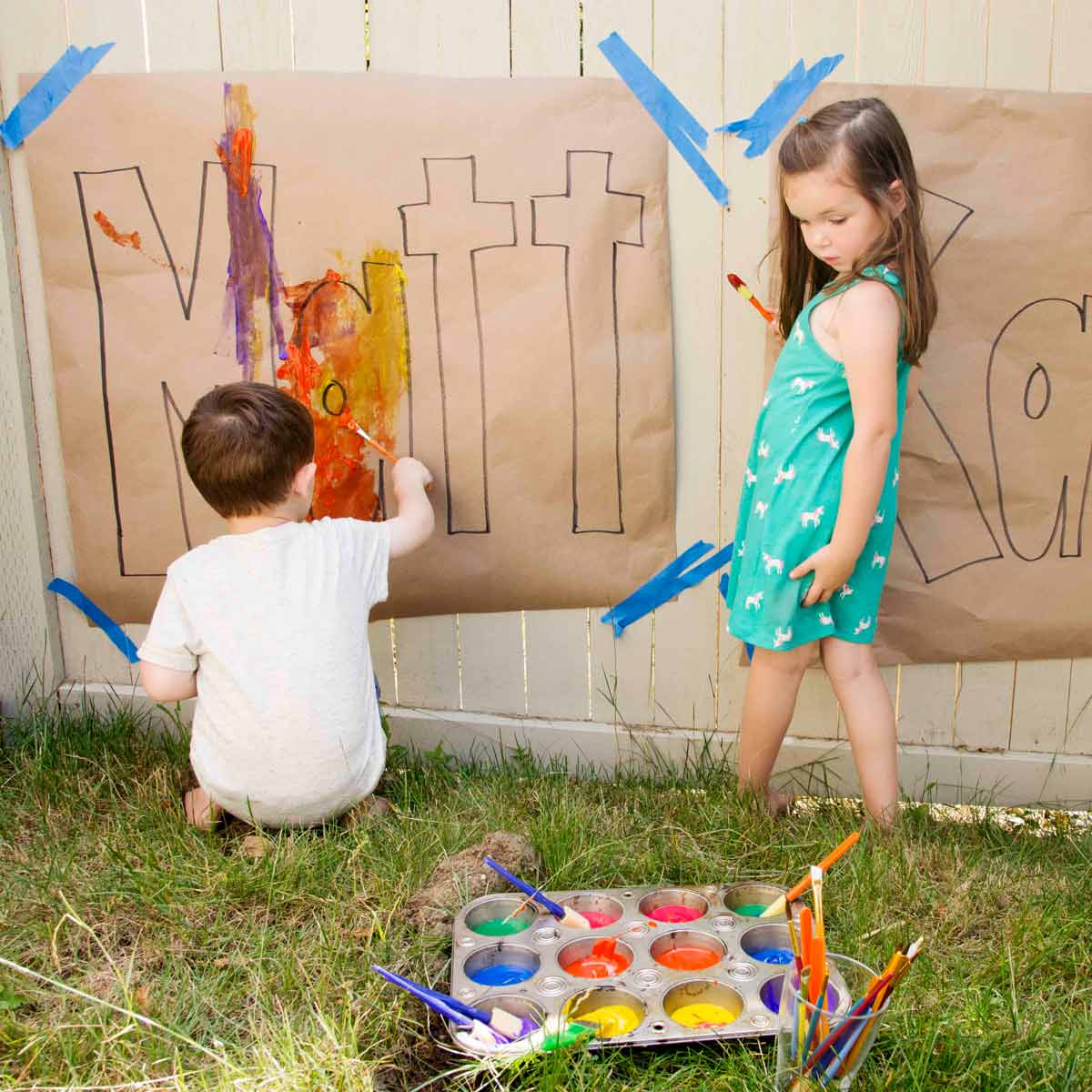 Outdoor Name Art Activity