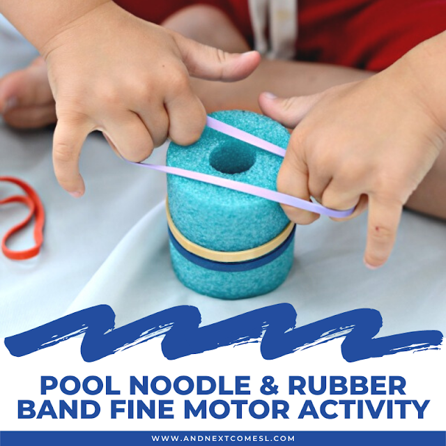 Pool Noodle & Rubber Band Fine Motor Activity