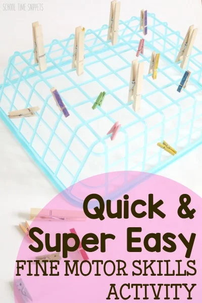 Quick and Easy Fine Motor Clothespin Activity