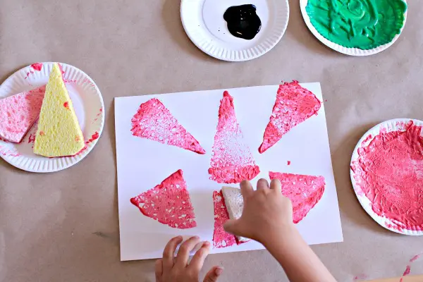 Watermelon Sponge Painting