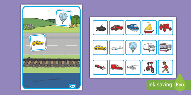 Transport Sorting Activity for Children