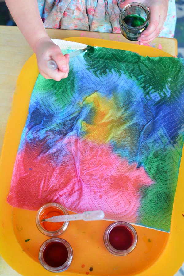 Tie Dyed Paper Towel Art