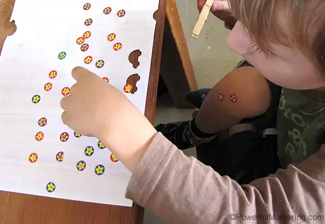 Using Stickers for Fine Motor Skills