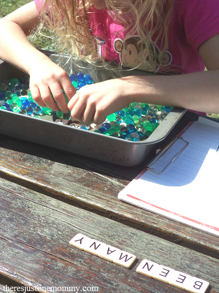 Spelling Word Practice with Water Beads

