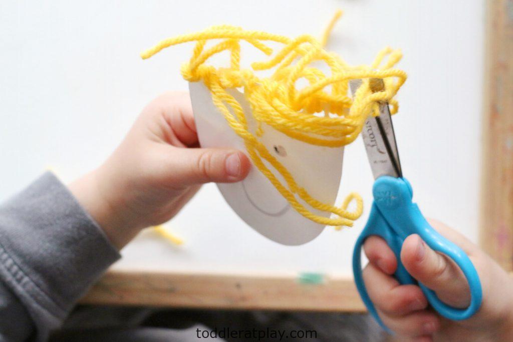 Yarn Hair Cutting Activity